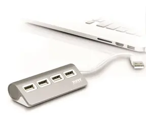 PORT CONNECT USB HUB 4x USB 2.0 šedá