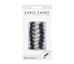 Cable Candy Small Snake Kabelový organizér 3 ks černá a bílá