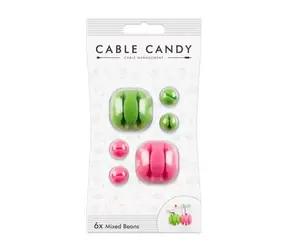 Cable Candy Mixed Beans Kabelový organizér 6 ks zelená a růžová