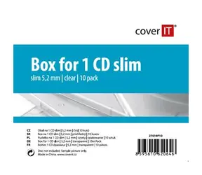 COVER IT 1 CD 5.2mm slim box + tray čirý 10ks