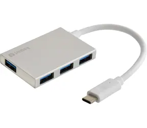 Sandberg USB-C Pocket HUB 4x USB 3.0 bílá