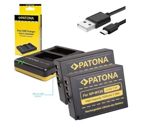 PATONA nabíječka Foto Dual Quick Fuji NP-W126 + 2x baterie 1020mAh / USB