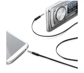 CELLY Audio kabel 2 x 3.5mm jack černá / plochý 