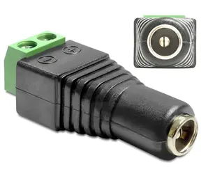 DeLock adaptér DC 2.5 x 5.5 mm samice > svorkovnice 2 piny