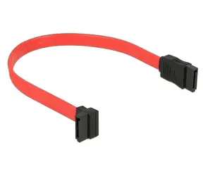 DeLock kabel SATA 22cm nahoru - přímý červená