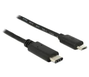 DeLock kabel USB Type-C 2.0 samec > USB 2.0 Typ Micro-B samec 2.0 m  / černý