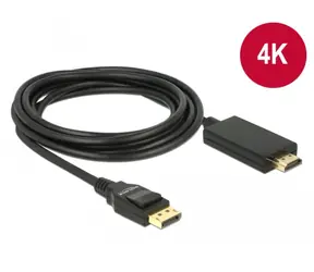 Delock Kabel Displayport 1.2 samec > High Speed HDMI-A samec pasivní 4K / 3 m / černý