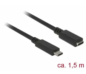 DeLock prodlužovací kabel SuperSpeed USB (USB 3.1 Gen 1) USB Type-C samec > port samice 3 A / 1.5 m