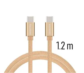 SWISSTEN TEXTILE datový kabel USB-C - USB-C 1.2m zlatá
