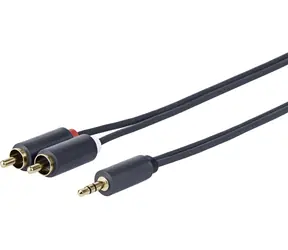 VivoLink 3.5mm - 2 x RCA M-M 15m / vysoce flexibilní / 24AWG / dvojité stínění / zlacené konektory