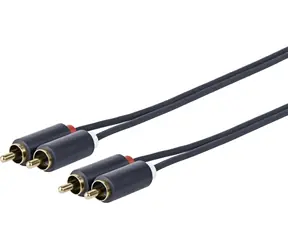VivoLink 2 x RCA - 2 x RCA M-M 15m / vysoce flexibilní / 24AWG / dvojité stínění / zlacené konektory