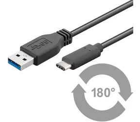 MicroConnect kabel USB3.1 C (M) - USB3.0 A (M) / 2m / černá