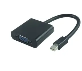 MicroConnect Adaptér Mini DP - VGA M-F / 15cm / Aktivní / černá