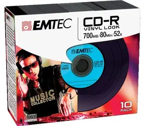EMTEC CD-R Vinyl Look / 700MB / 52x / Slim case 10 ks