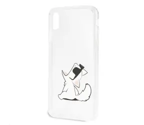Karl Lagerfeld Fun Choupette No Rope Hard Case pro Apple iPhone XS Max transparentní