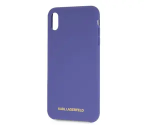 Karl Lagerfeld Gold Logo Silicone Case pro Apple iPhone XR fialová