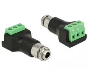Delock Svorkovnice 3 pin > stereo jack samice 3.5 mm pro instalaci