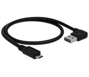 Delock Kabel EASY-USB 2.0 Typ-A samec > USB 2.0 Typ Micro-B samec 0.5 m černá / pravoúhlý