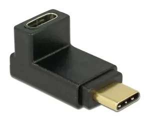 Delock Adaptér SuperSpeed USB 10 Gbps (USB 3.1 Gen 2) USB Type-C™ samec > port samice černá / pravoúhlý nahoru & dolů