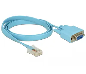 Delock Adaptér RS-232 DB9 samice > 1 x Sériový RS-232 RJ45 samec 1 m modrá