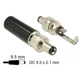 Delock Konektor DC 5.5 x 2.1 mm s délkou 9.5 mm samec