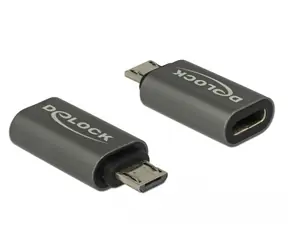 Delock Adaptér USB 2.0 Micro-B samec na USB Type-C 2.0 samice šedá