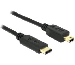 Delock Kabel USB Type-C™ 2.0 samec > USB 2.0 typ Mini-B samec 0.5 m černá