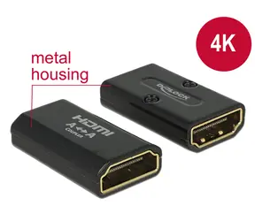 Delock Adaptér HDMI s Ethernetem – HDMI-A samice > HDMI-A samice černá / 4K / High Speed / doprodej