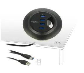 Delock Stolní Hub USB 3.0 4-portový černá