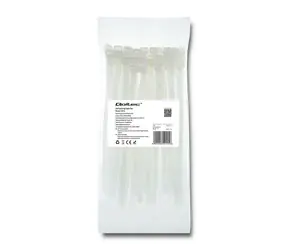 Qoltec kabelová spojka bílá / 7.2x200 / nylon UV / 50ks 
