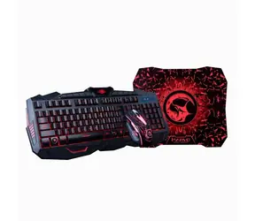 Marvo KM400 černá - US / herní sada klávesnice+myš+/ 2400 DPI / 6 tlačítek / 1.5m / USB / podsvícení / US layout
