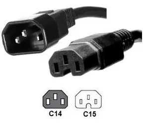 MicroConnect Jumper Cable C14 - C15 2m / prodlužovací kabel / 2m
