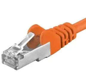 PremiumCord SFTP CAT6A 0.5m oranžová / Patch kabel / RJ45-RJ45
