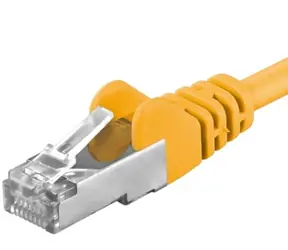 PremiumCord SFTP CAT6A 0.5m žlutá / Patch kabel / RJ45-RJ45