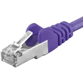 PremiumCord SFTP CAT6A 1m fialová / Patch kabel / RJ45-RJ45