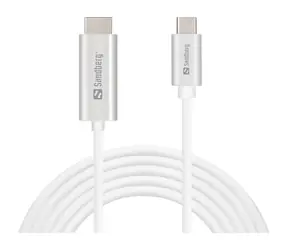 Sandberg USB-C > HDMI kabel 2m bílá