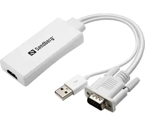 Sandberg konvertor VGA + Audio > HDMI bílá
