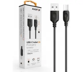 ALIGATOR kabel USB-C s prodlouženým konektorem / 2A / 1m