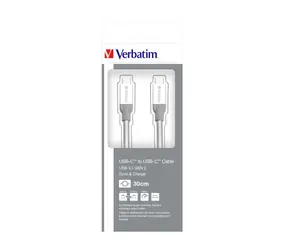 VERBATIM datový kabel USB-C -> USB-C šedá / USB 3.1 Gen 2 / 30 cm