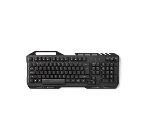 NEDIS GKBD200BKUS - Herní Klávesnice Černá / Osvětlení RGB / USB 2.0 / USA Mezinárodní / Kovový Design