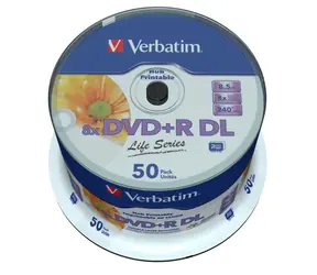 Verbatim 50ks DVD+R 8.5GB 8x / Injekt Printable / spindl case