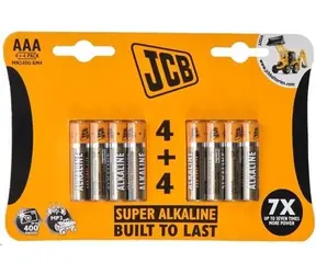 JCB SUPER alkalická baterie AAA (LR03) blister 8 ks