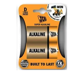 JCB super alkalická baterie D (LR20) blister 2 ks