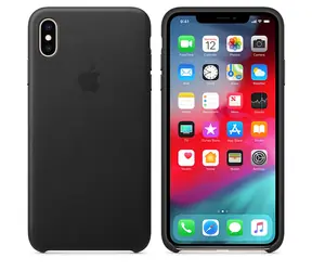 Apple Leather Case kožený kryt pro iPhone XS Max černá