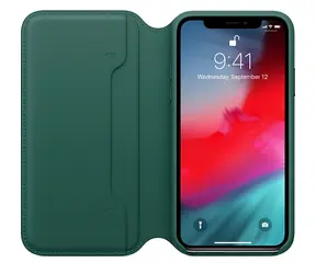 Apple Leather Folio kožené pouzdro pro iPhone XS Max piniově zelená