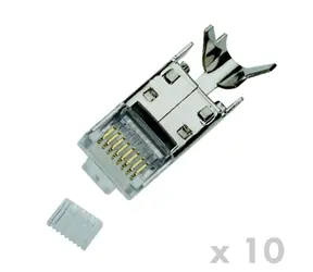 DATACOM stíněný STP konektor RJ45 CAT7 / koncovka 8p8c / 10ks