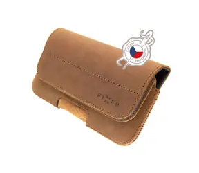 FIXED Posh Horizontální kožené pouzdro se zavíráním velikost 5XL+ (FIXPOH-5XL+-BRW) hnědá