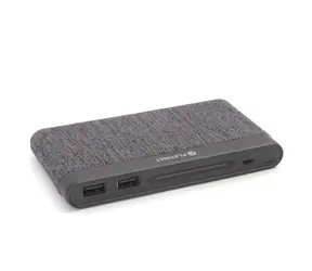 PLATINET PMPB10FGD tmavě šedá / powerbanka / 10 000 mAh / Li-Pol / 2x USB + microUSB / látkově oplétaná