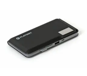 PLATINET PMPB12PLB černá / powerbanka / 12 000 mAh / Li-Pol / 2x USB + microUSB / LCD displej / kožená