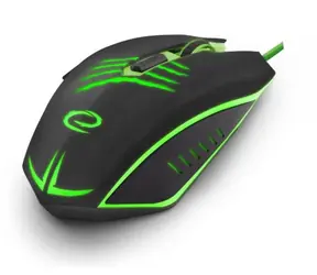 Esperanza EGM209G Claw černo-zelená / herní optická myš / 2400 DPI / USB / 6 tlačítek + kolečko / LED / 1.5 m